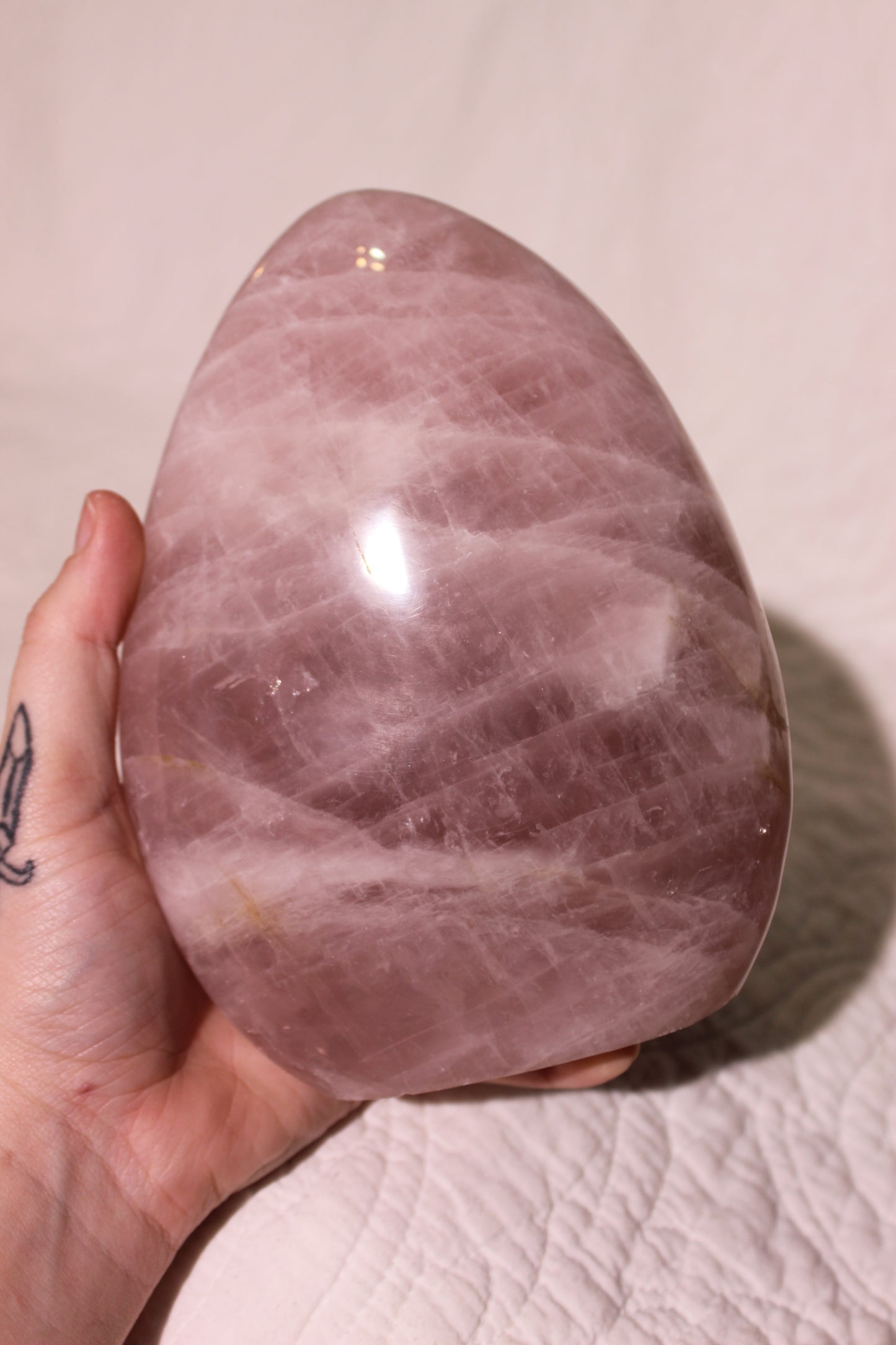 Large Dreamy Rose Quartz Flame