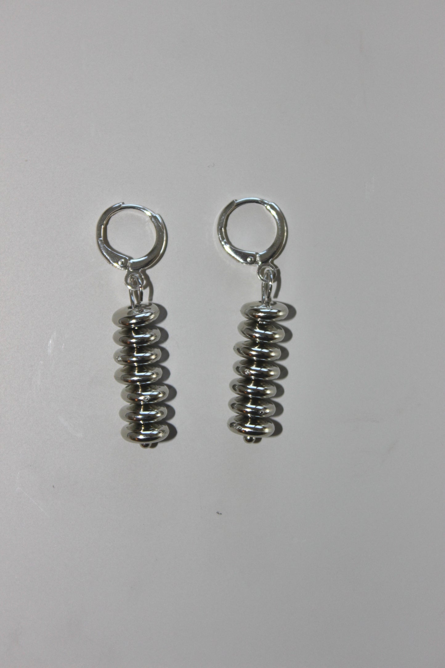 (E9) Handmade Silver Earrings w Huggie Hoops