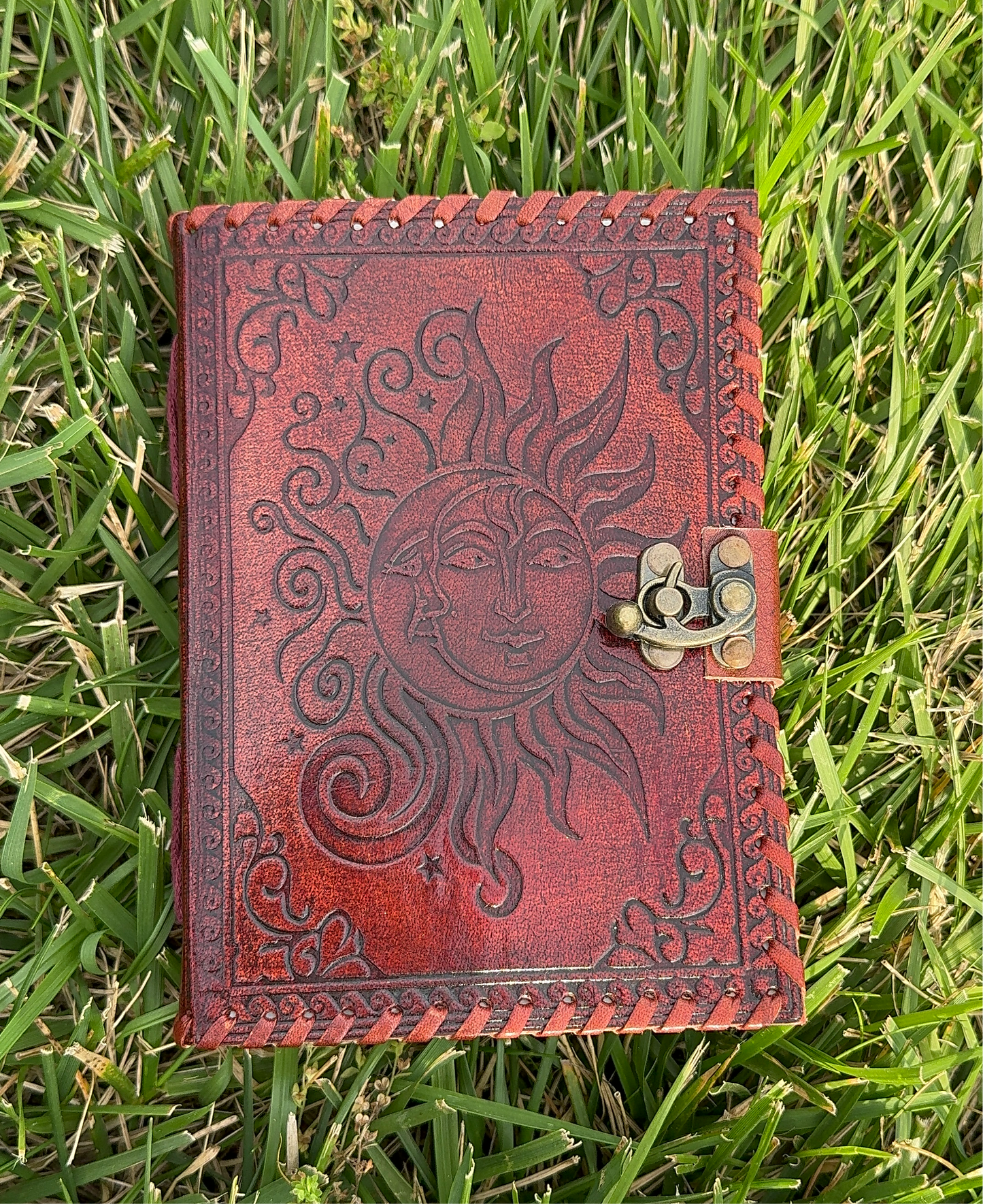 Leather Handmade Sun & Moon Journal/Grimoire