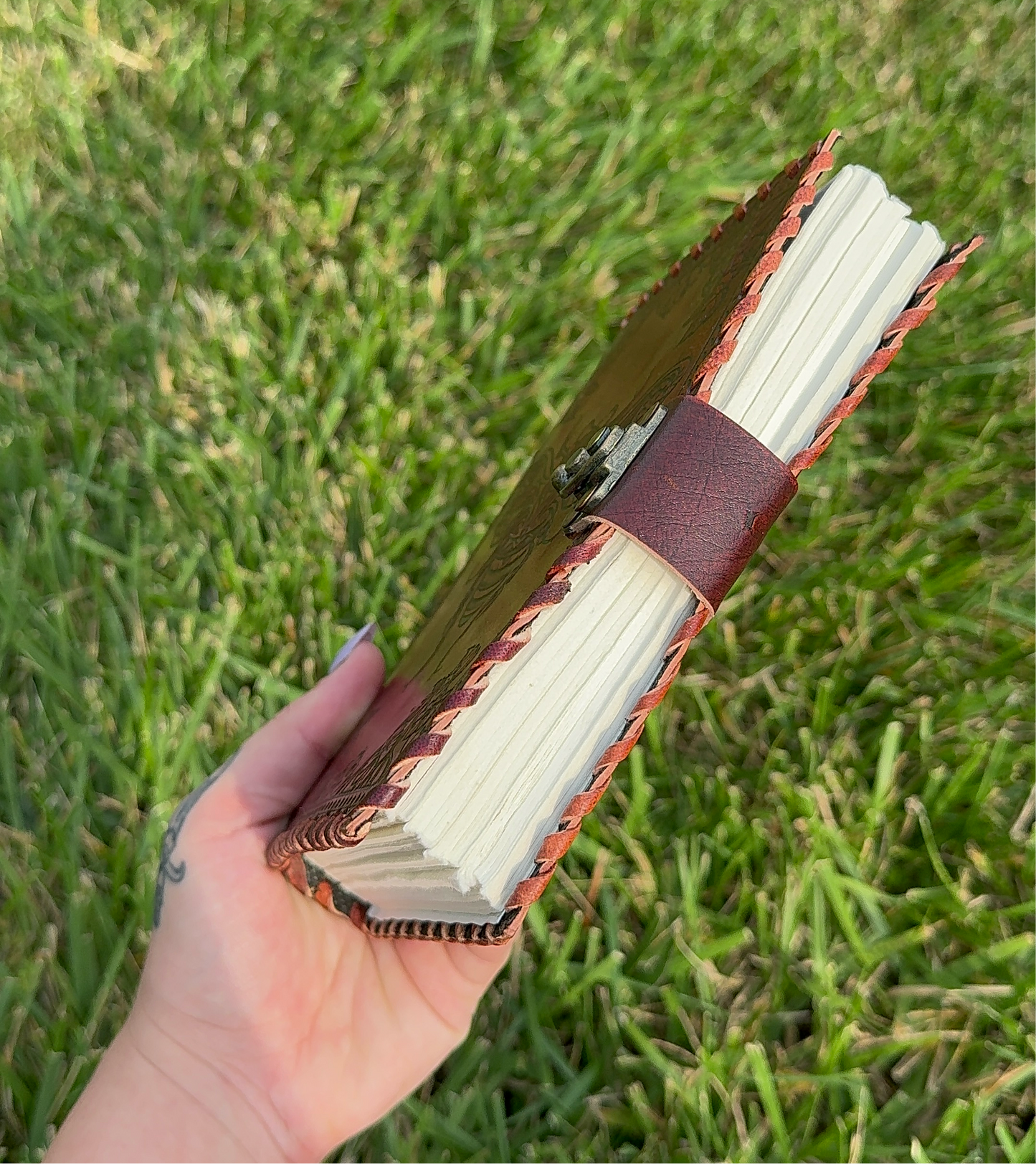 Leather Handmade Sun & Moon Journal/Grimoire