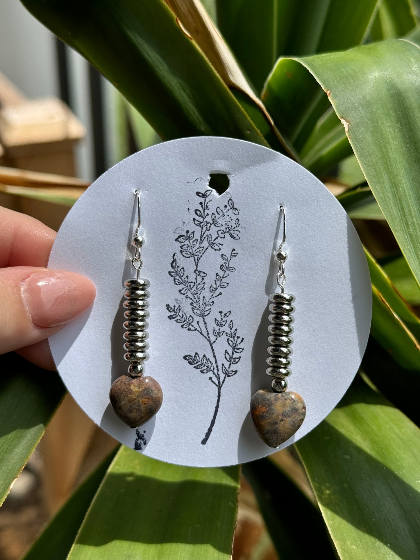 Jasper Protection & Healing Silver Earrings