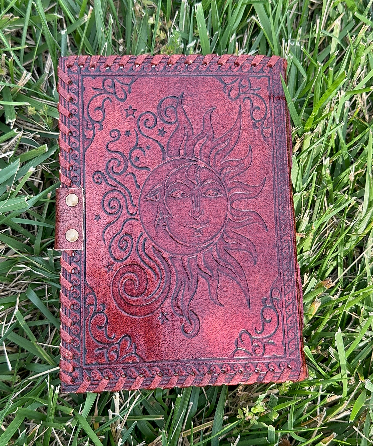 Leather Handmade Sun & Moon Journal/Grimoire