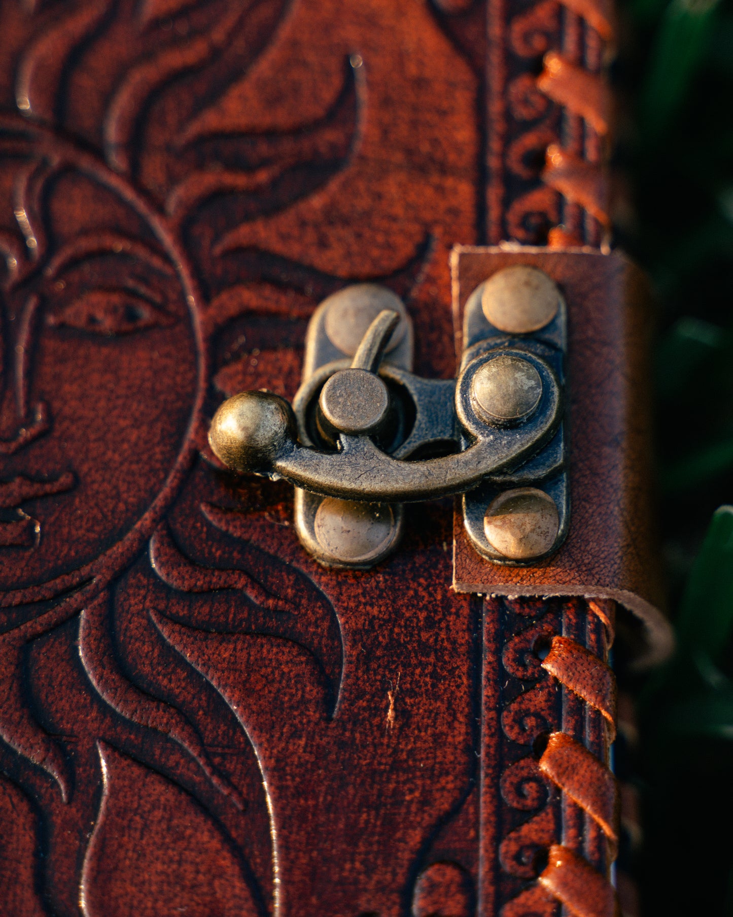 Leather Handmade Sun & Moon Journal/Grimoire