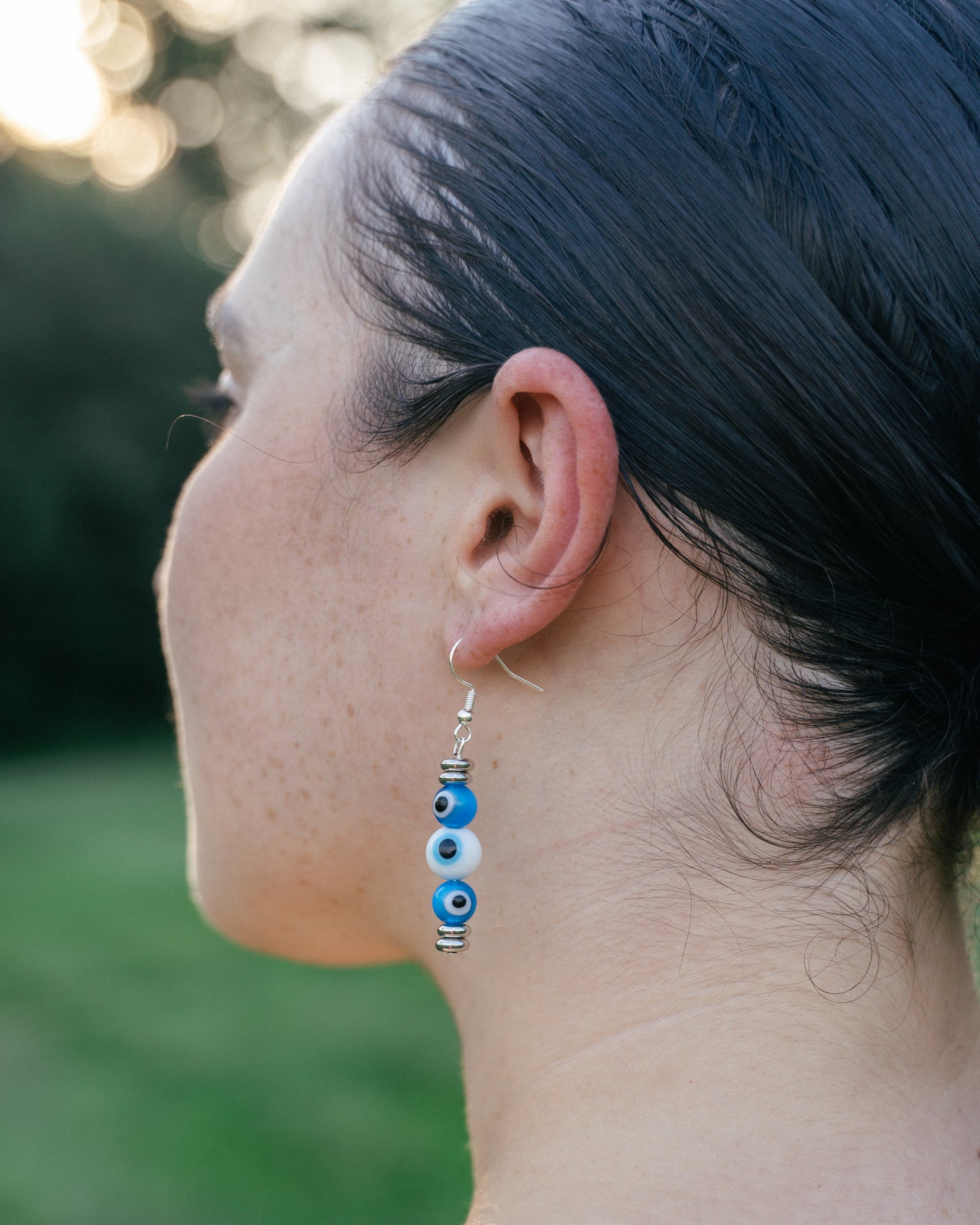 Triple Evil Eye Earrings