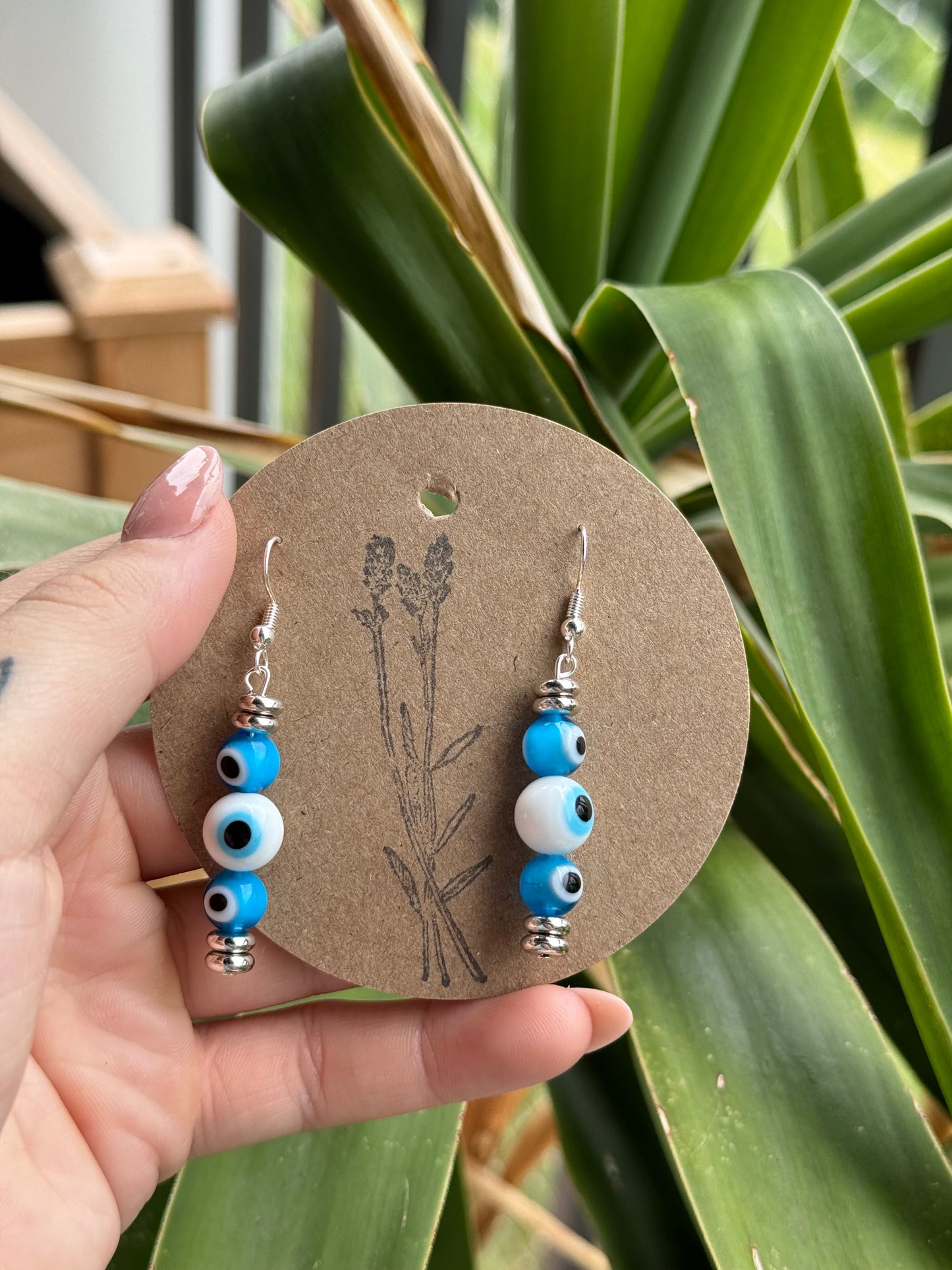 Triple Evil Eye Earrings