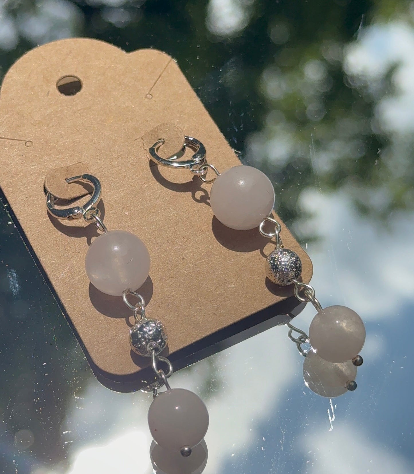Rose Quartz Sterling Silver Earrings