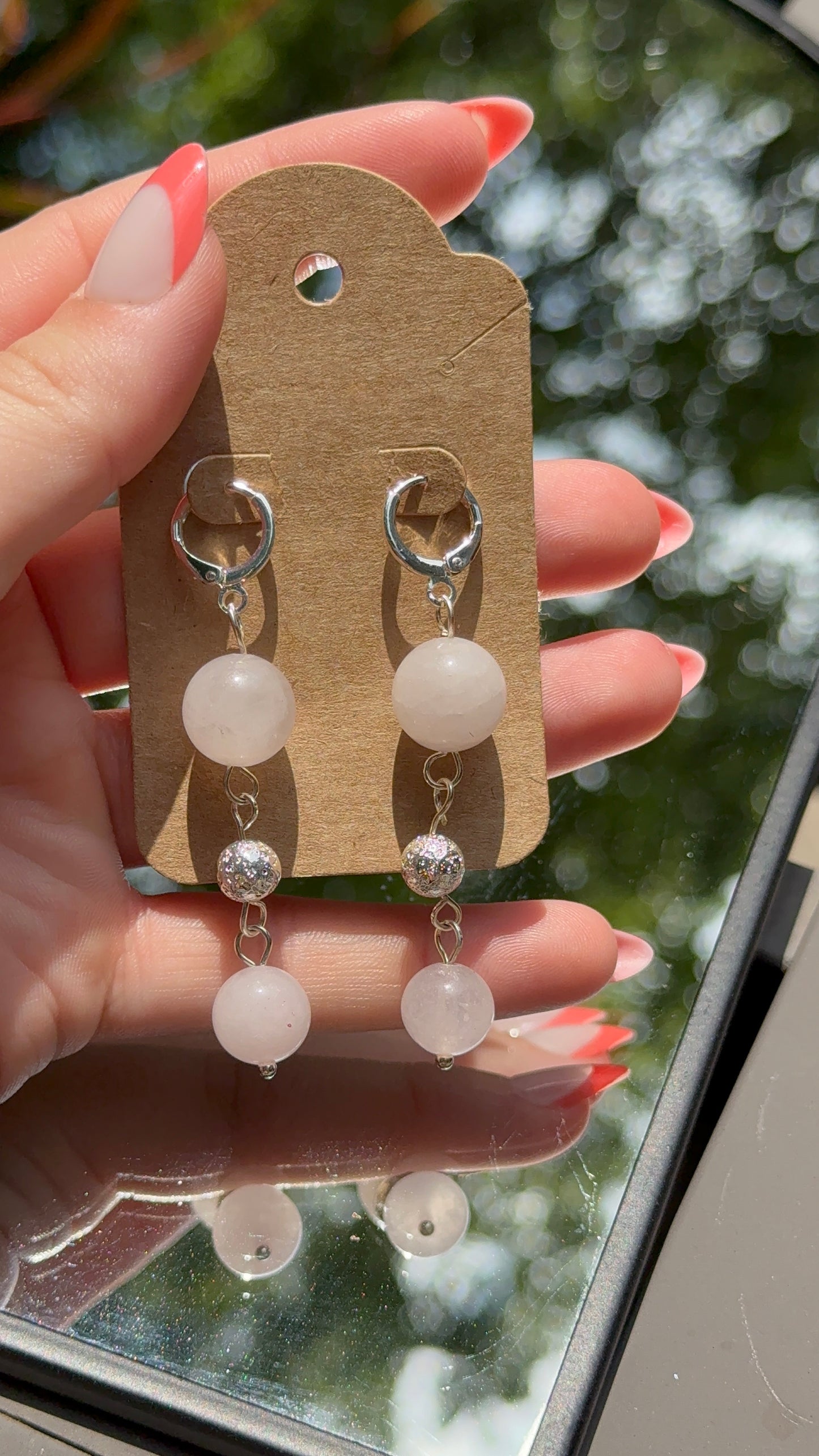 Rose Quartz Sterling Silver Earrings