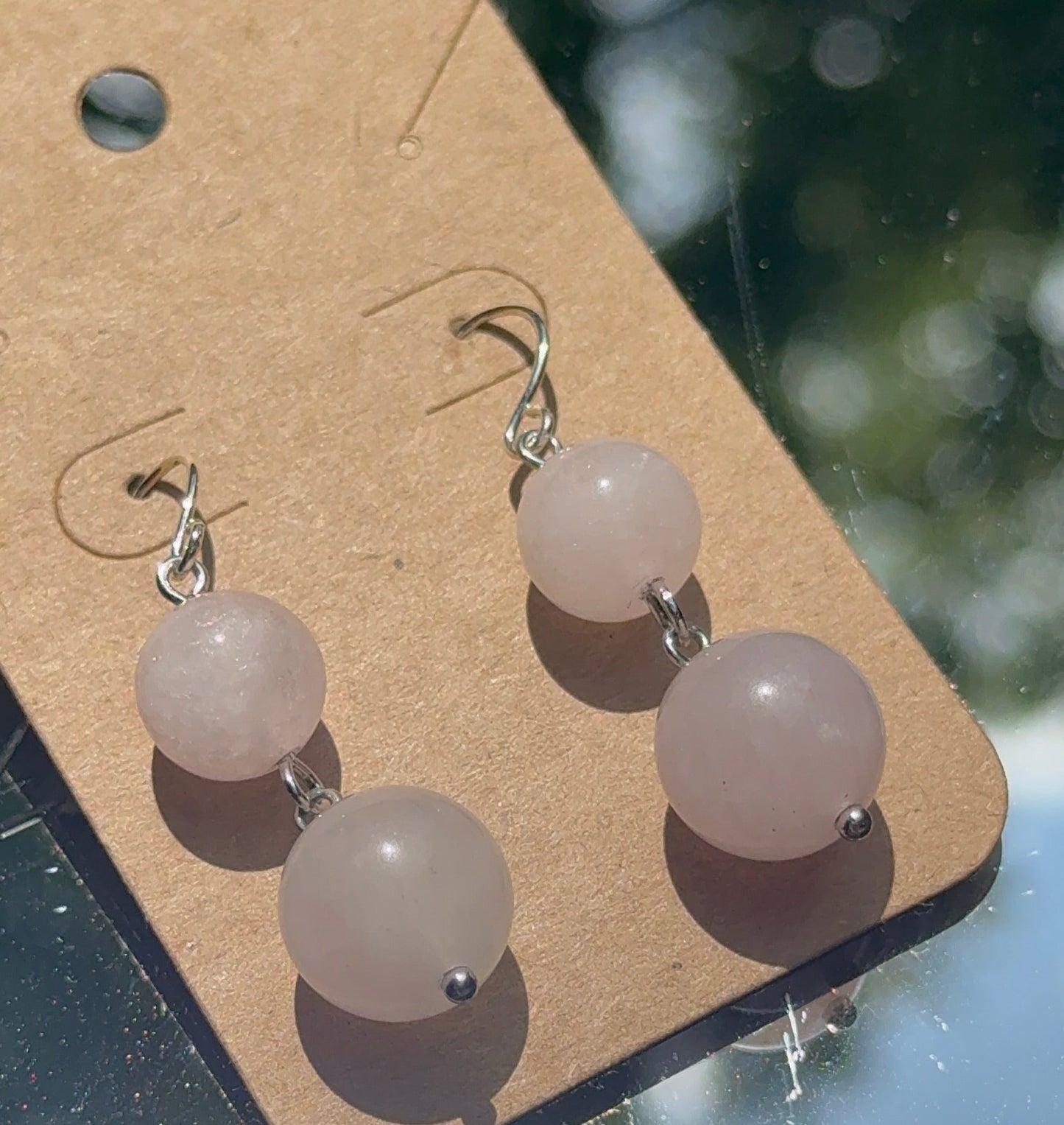 Rose Quartz Sterling Silver Earings
