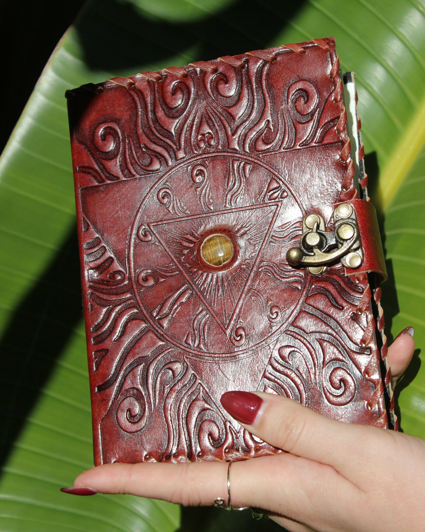 Handmade Tigers Eye Leather Journal