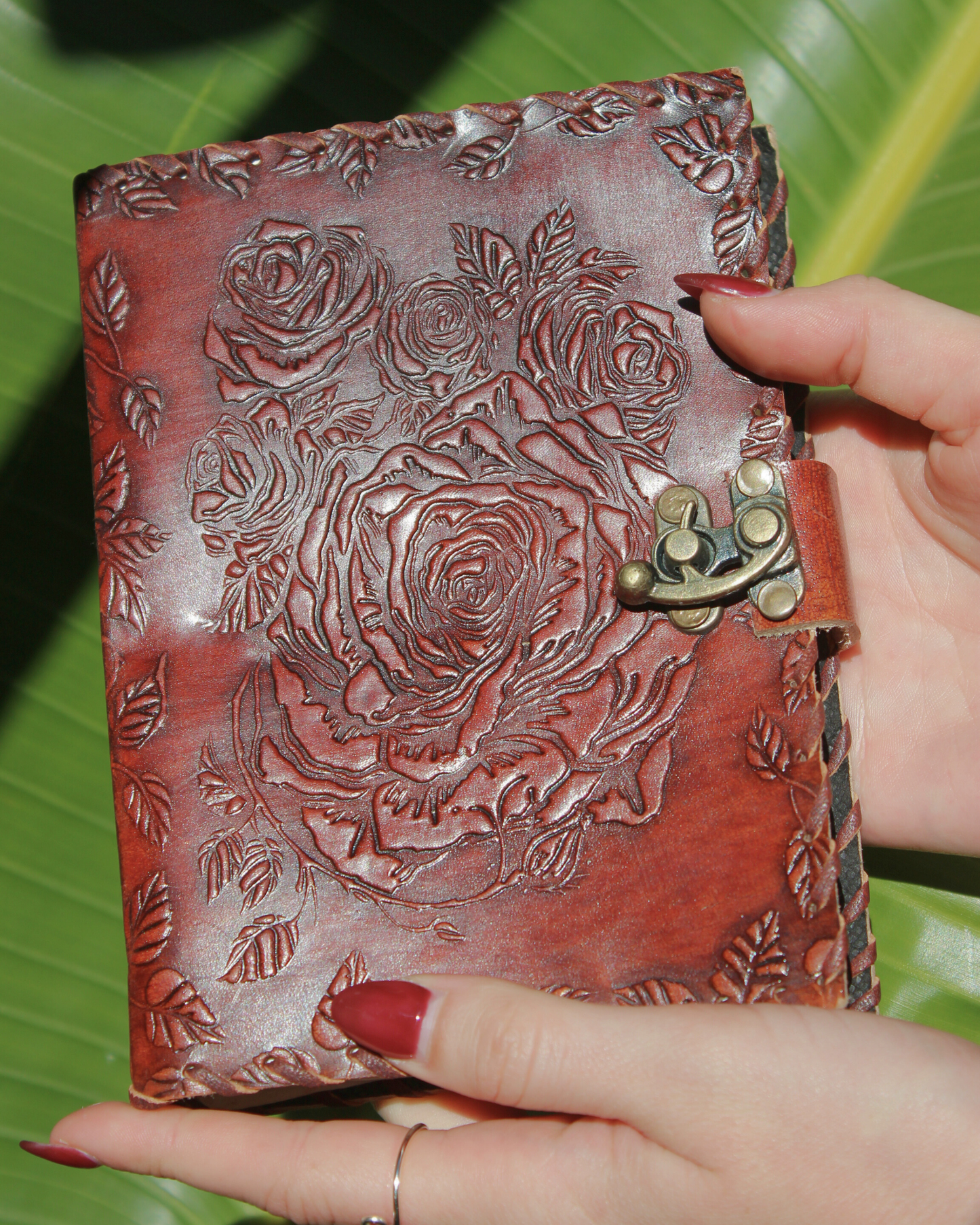 Handmade Rose Leather Journal