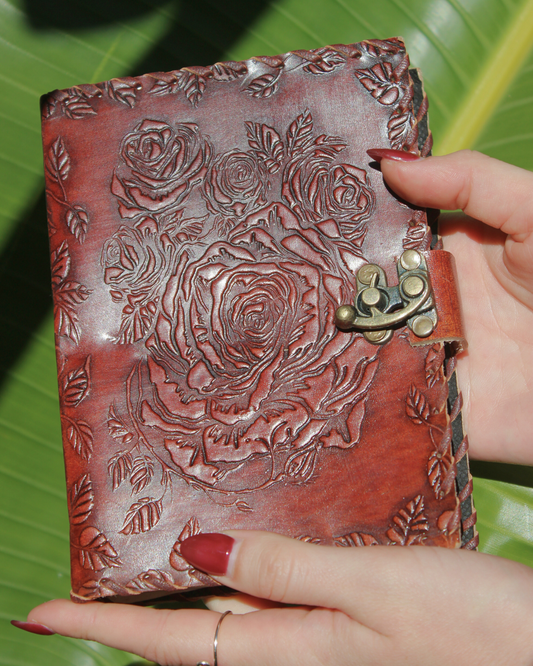 Handmade Rose Leather Journal