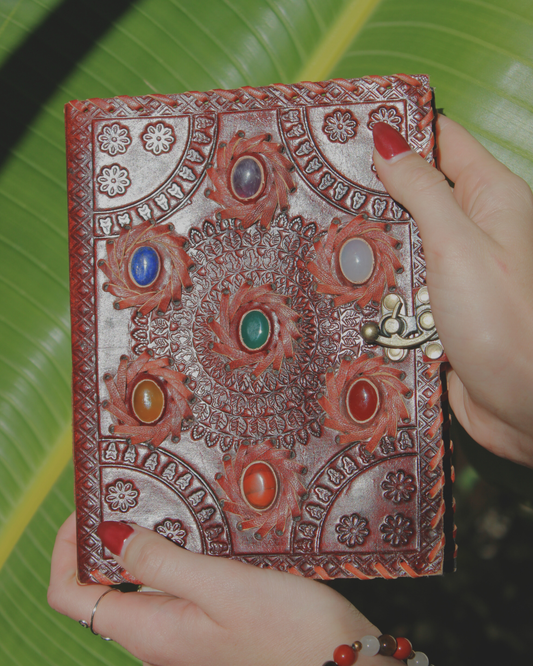 Handmade 7 Chakra Leather Journal 6x8