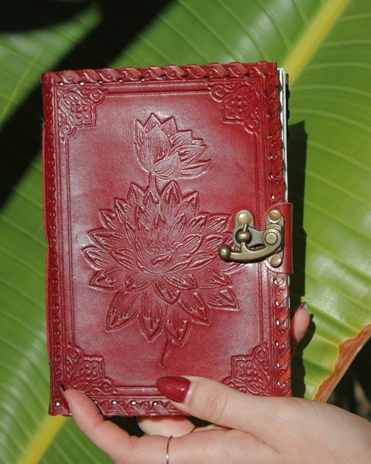 Handmade Flower Leather Journal