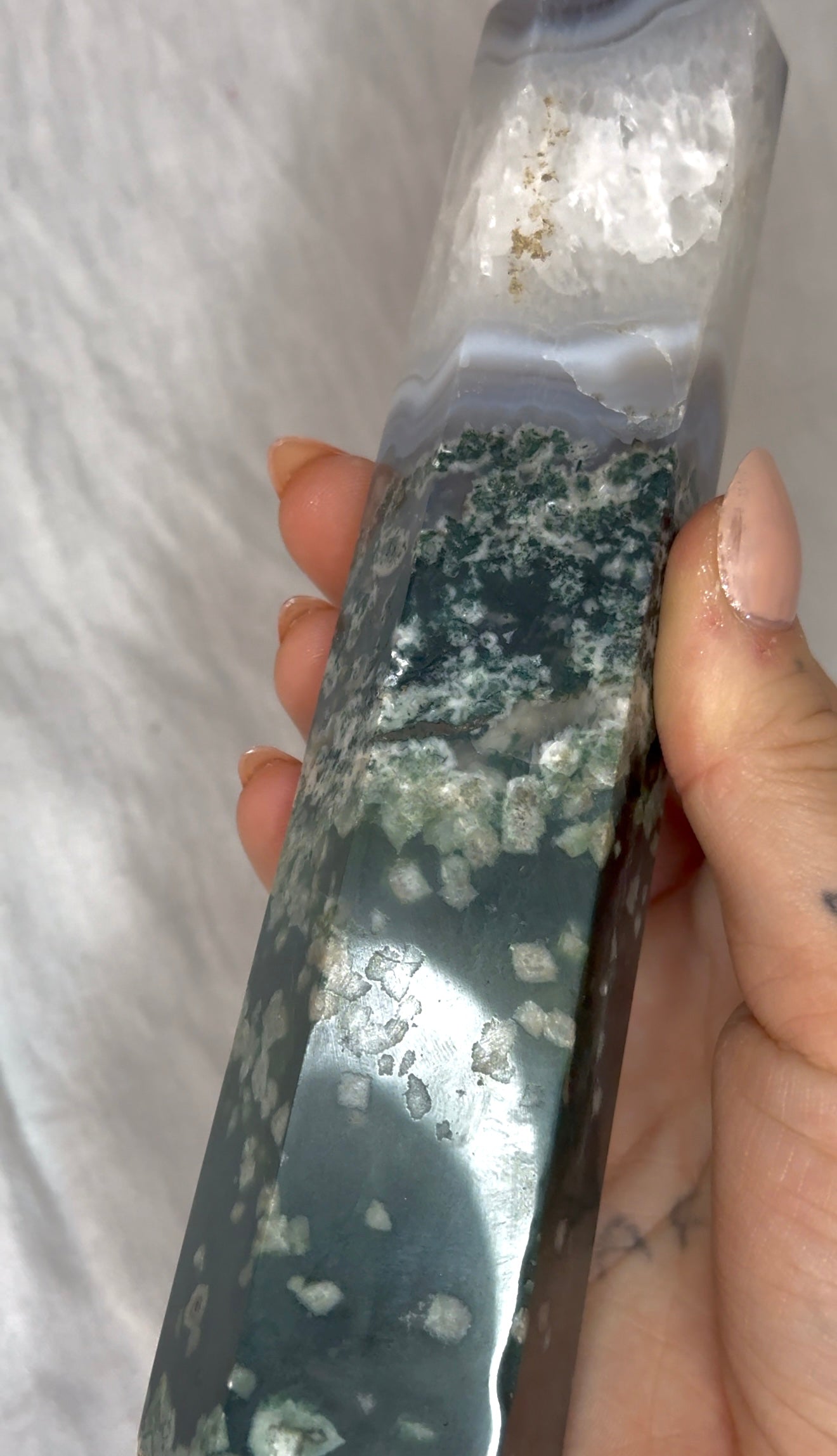 Moss Agate Tower (E) Large