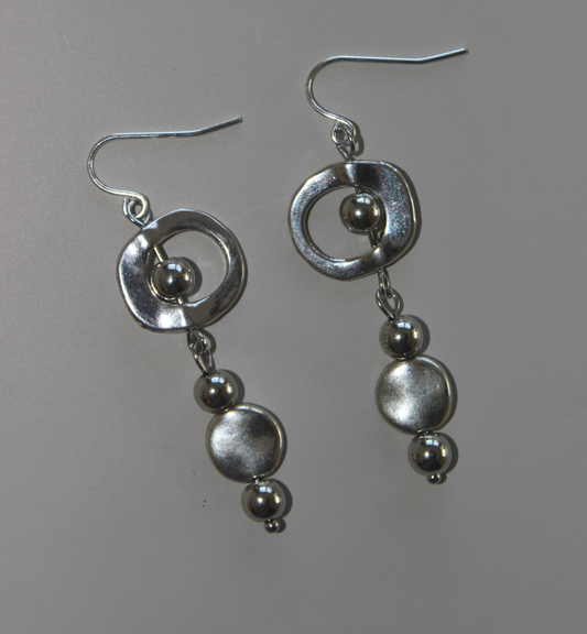 (E14) Handmade Funky Silver Earrings