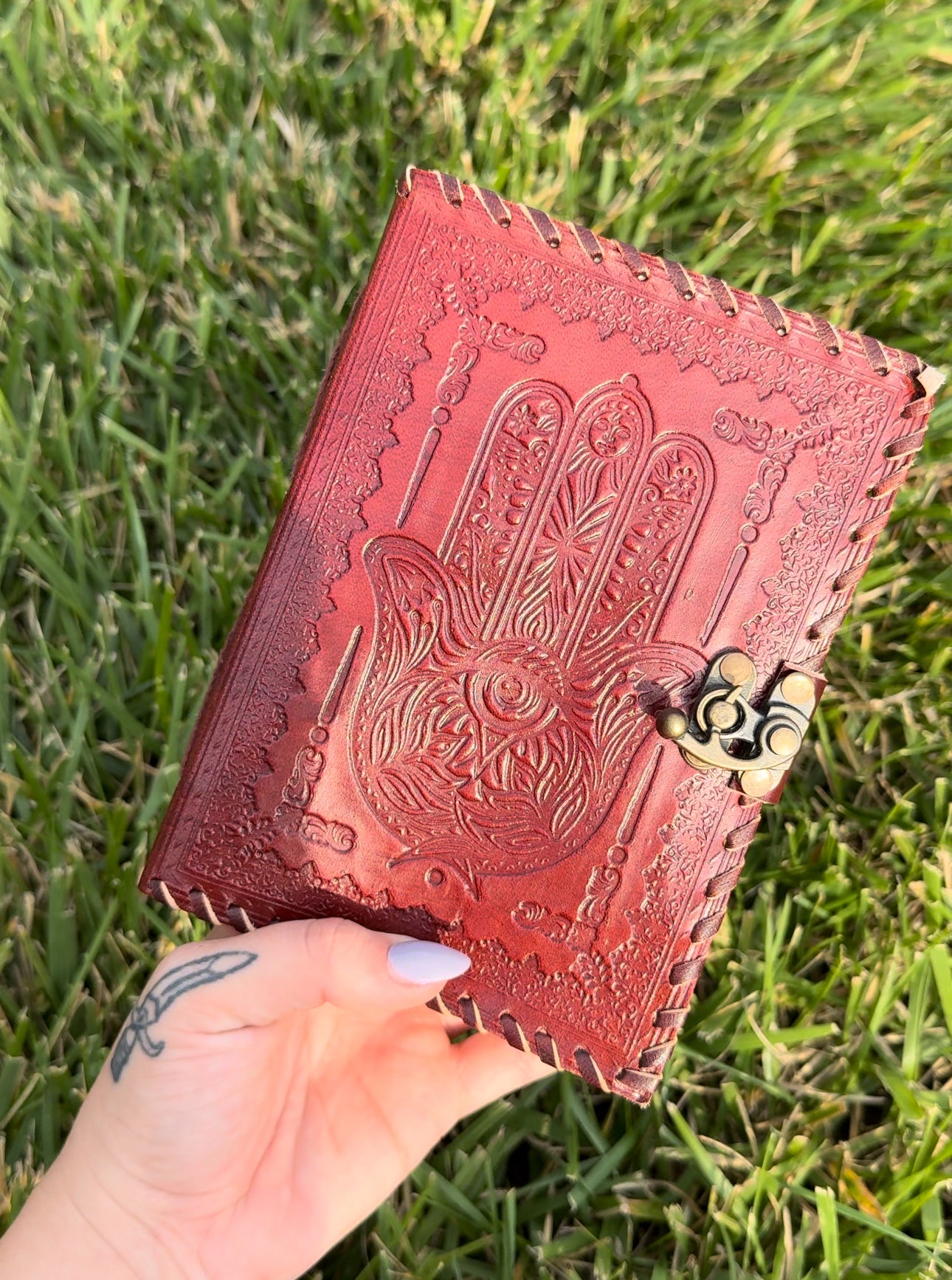 Hamsa Leather Journal