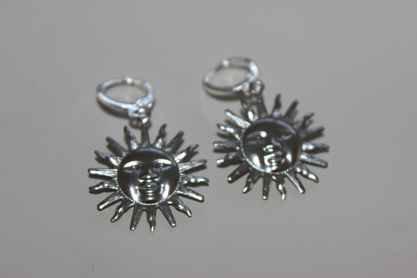 (E15) Handmade Moon Silver Earrings