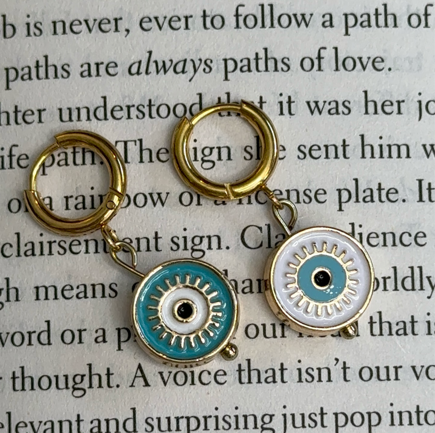 Evil Eye Protection Huggie Earrings