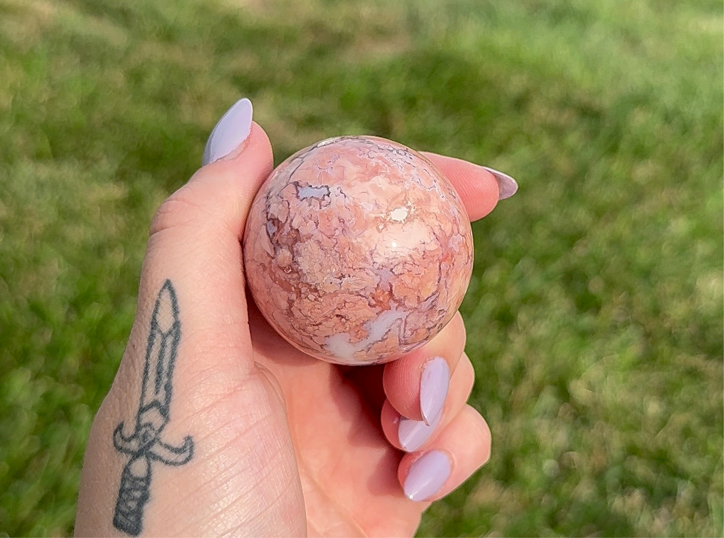 Pink Agate Sphere (unconditional love) (A) 126g