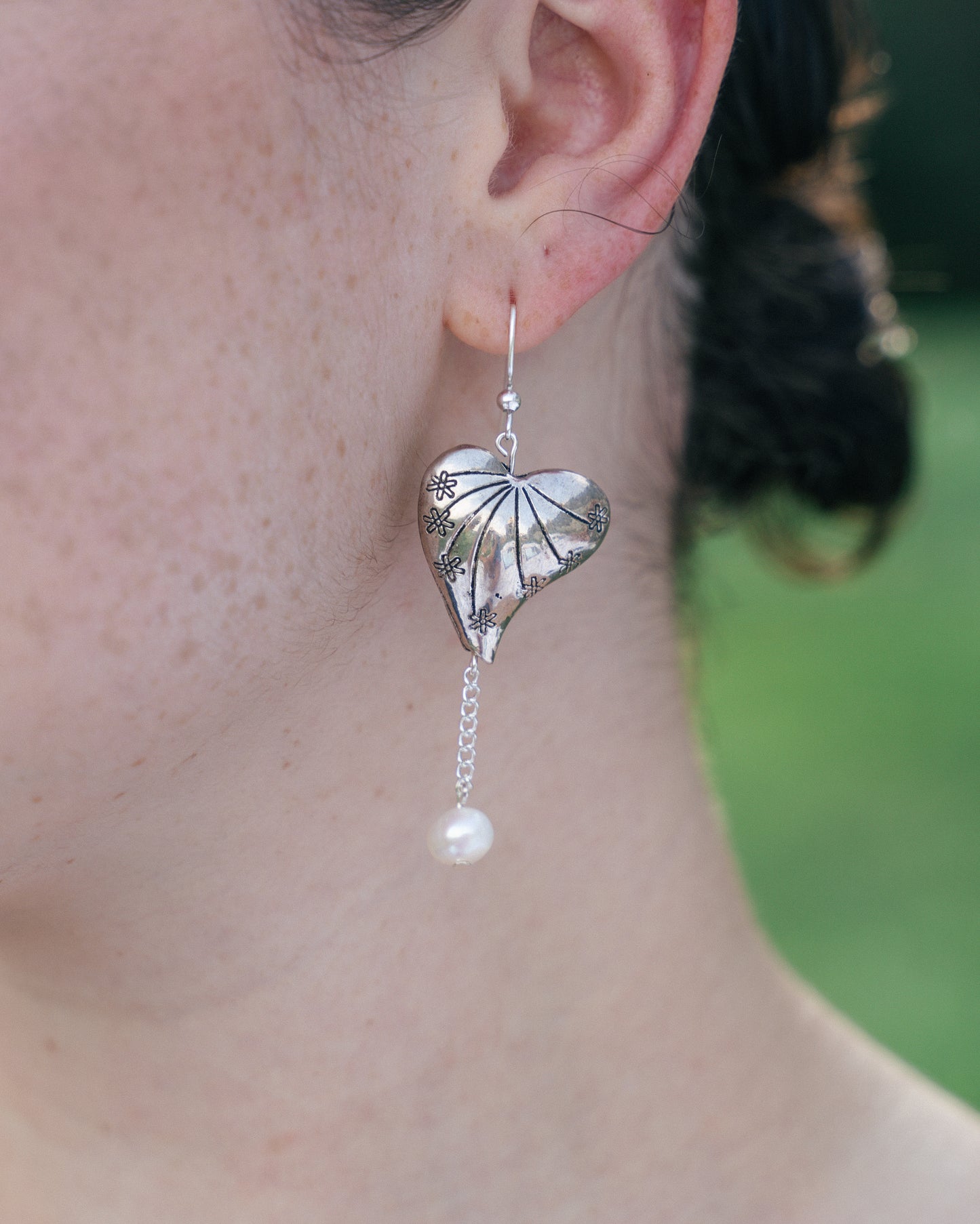 Heart & Pearl Earrings