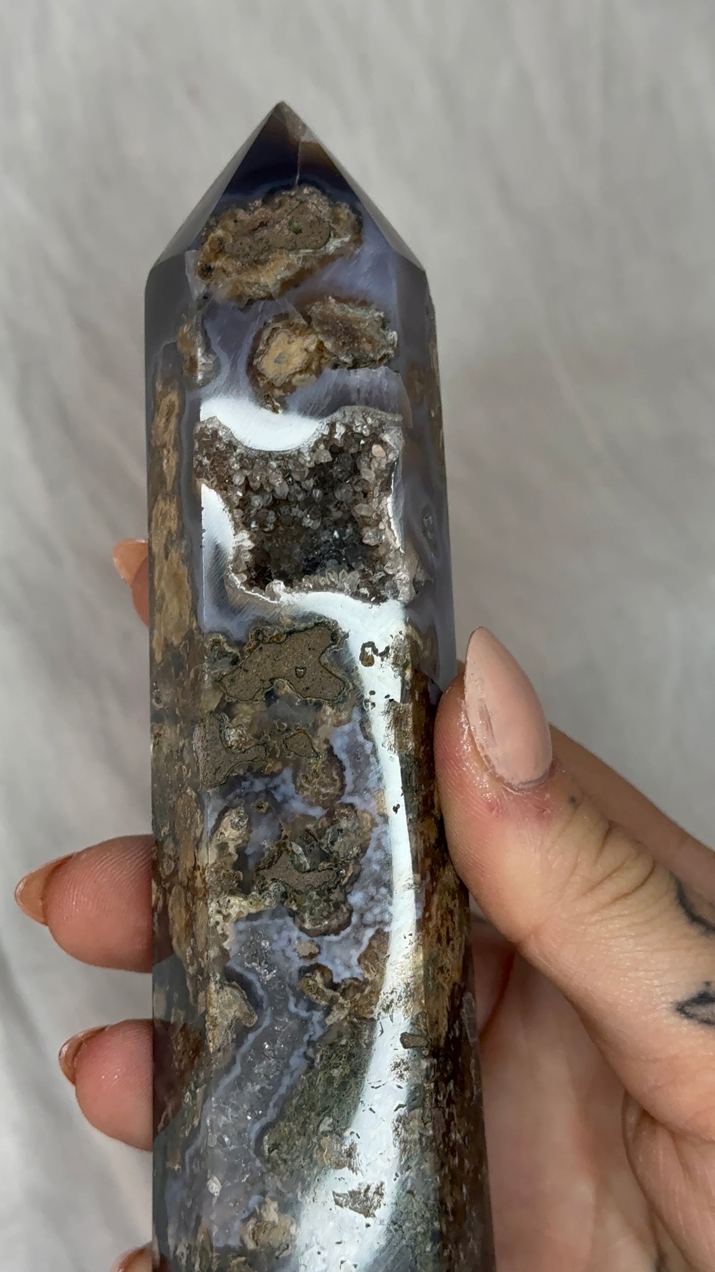 Moss Agate Tower (D) Large