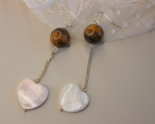 (E6) Handmade Tigers Eye Earrings