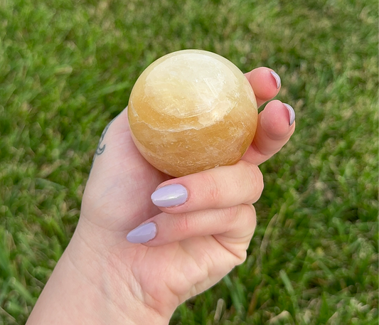 Honey Calcite Sphere (empowerment & abundance) (A) 301g