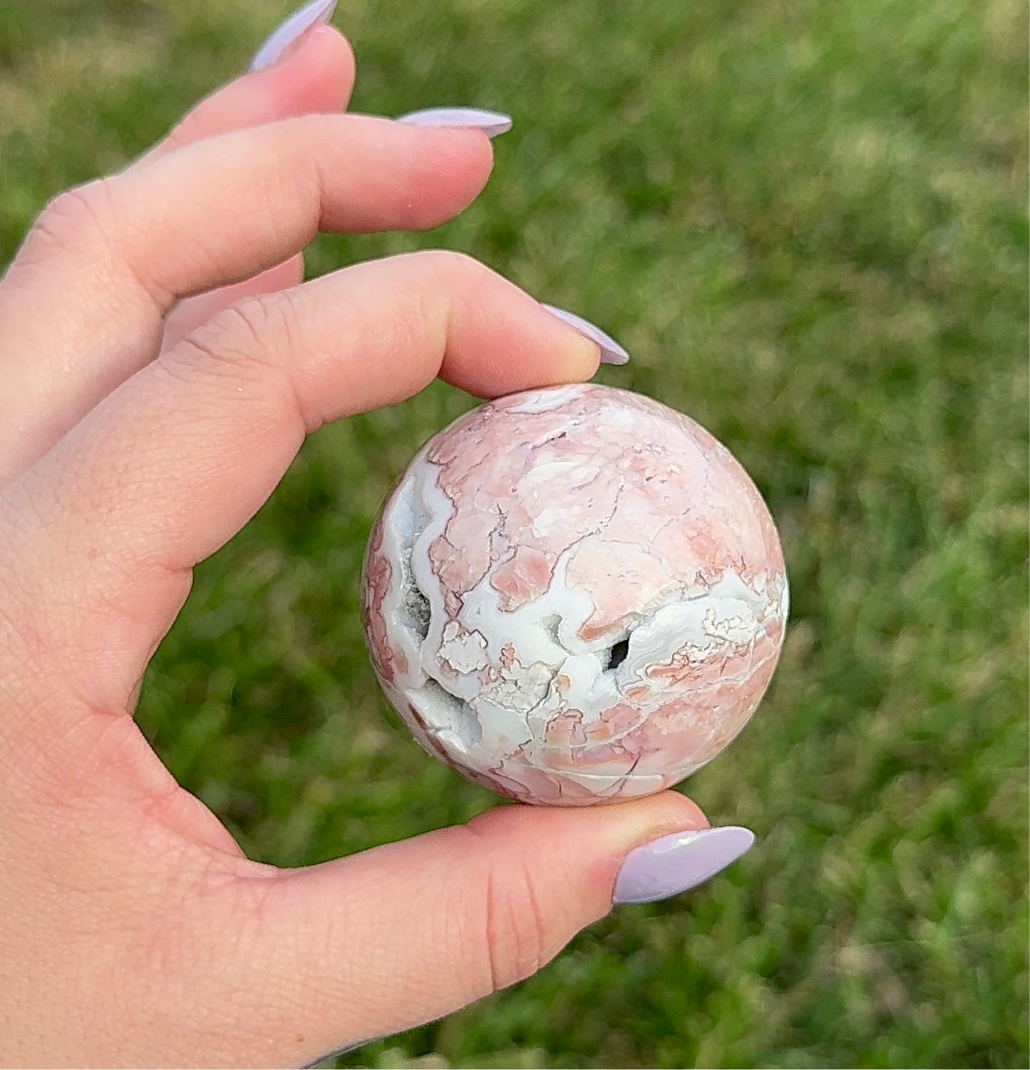 Pink Agate Sphere (unconditional love) (C) 162g