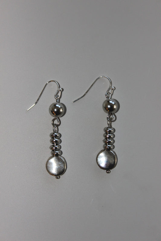 (E11) Handmade Funky Silver Earrings