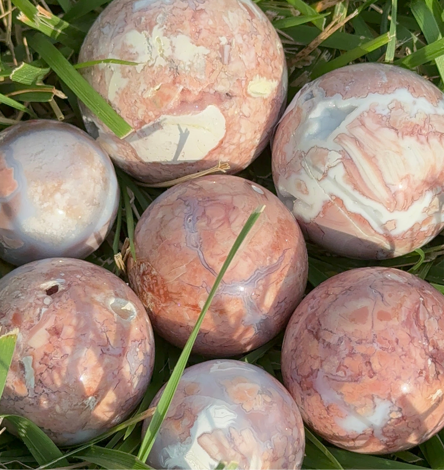 Pink Agate Sphere (unconditional love) (A) 126g