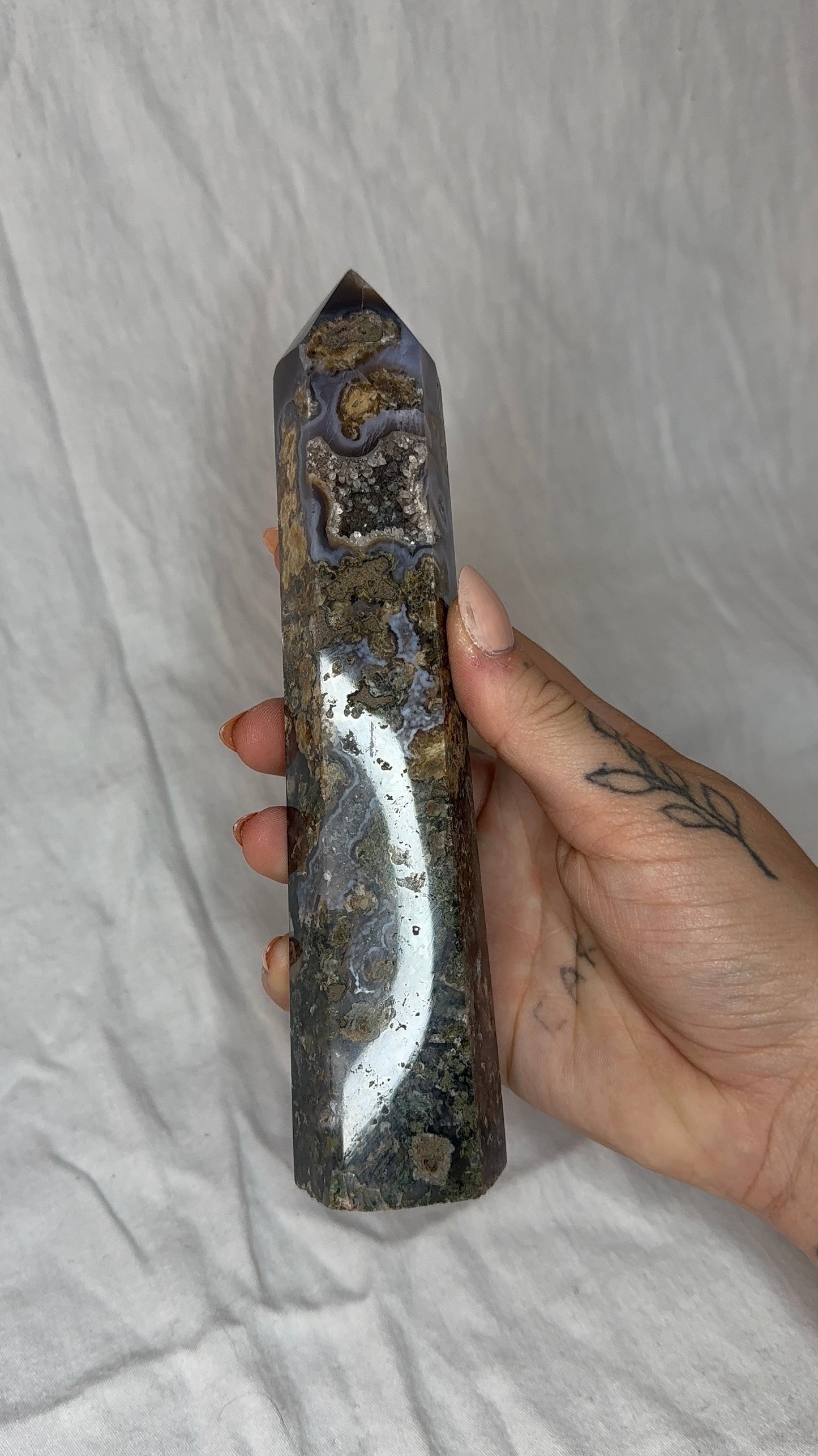 Moss Agate Tower (D) Large