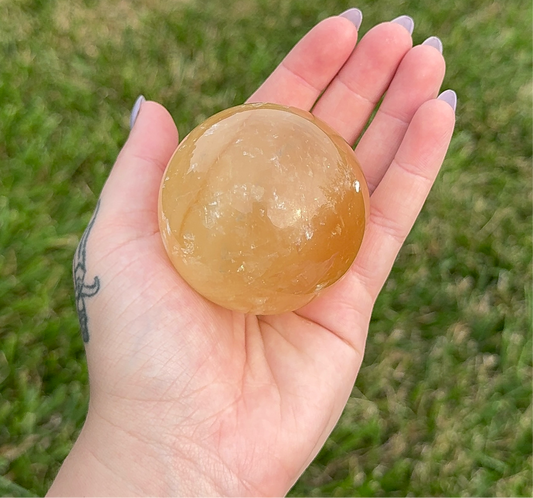 Honey Calcite Sphere (empowerment & abundance) (B)